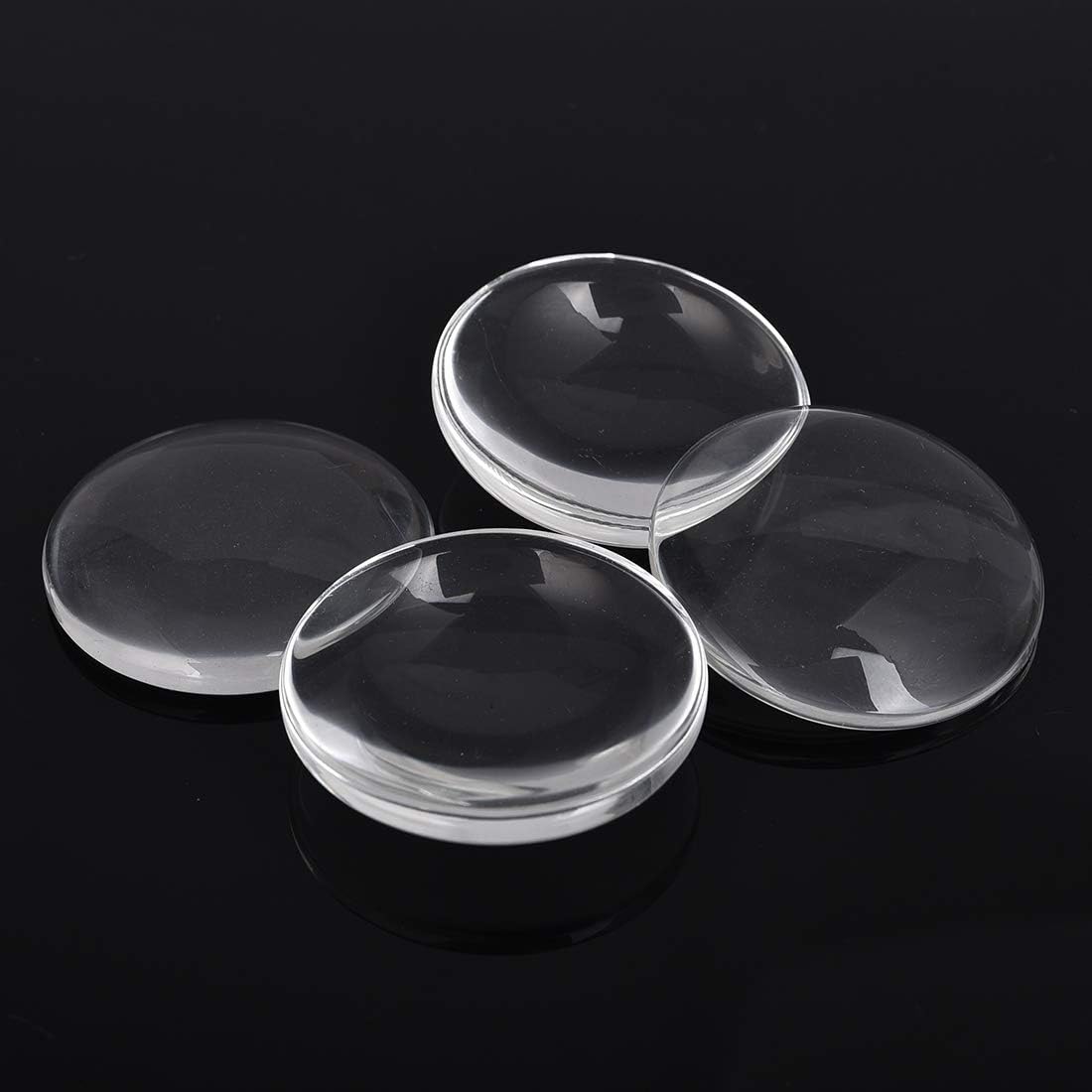 Pendant Trays / Clear Glass Cabochons / Silver / 1 Inch / Set of 40