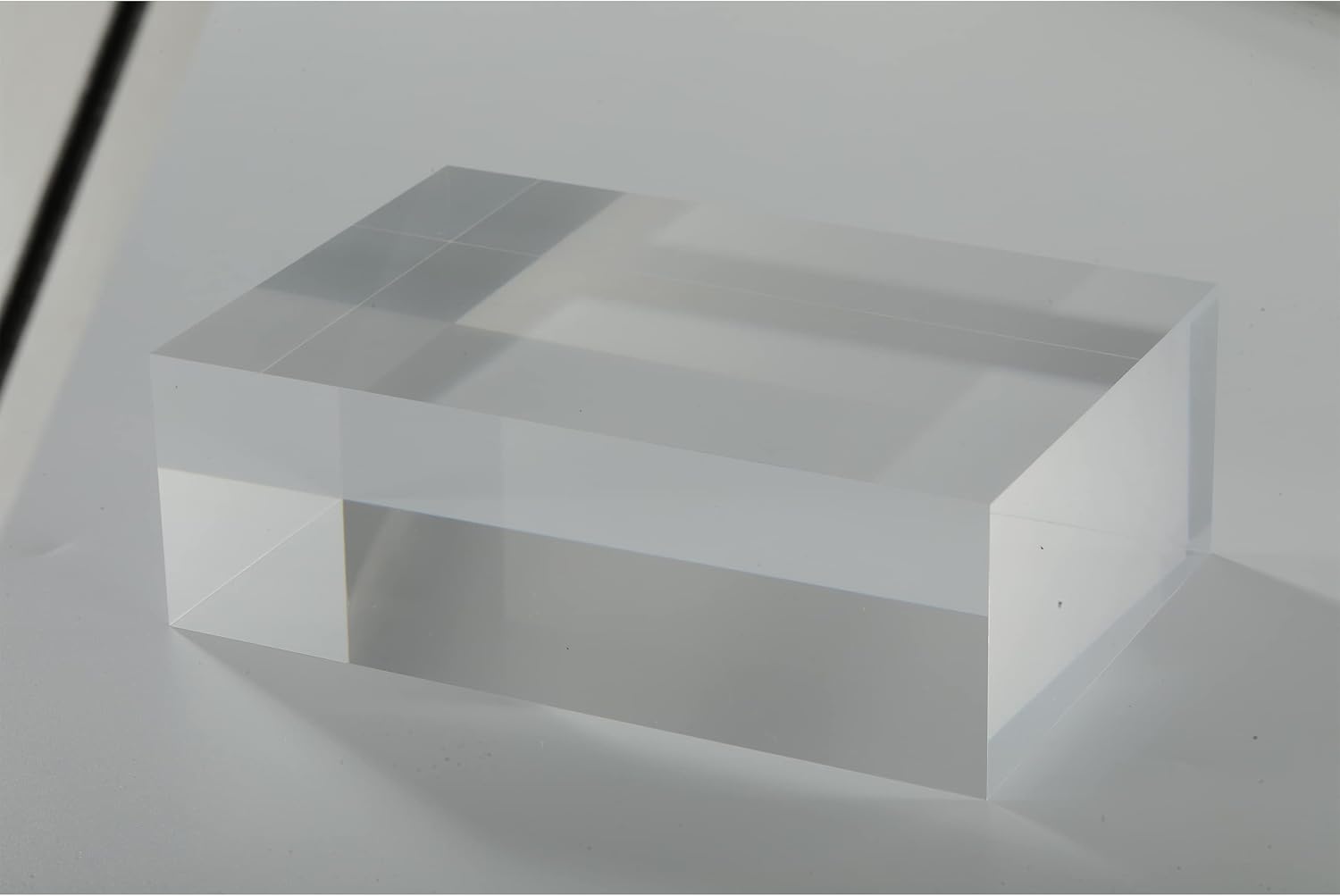 CiaoHER 2in Thickness Solid Acrylic Cube Display Block 2" x 4" x 6" | Clear Polished, Pedestal Stand Riser, Solid Base