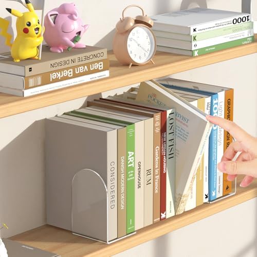 Acrylic Bookends / Bookend Holders / Clear / Set of 8