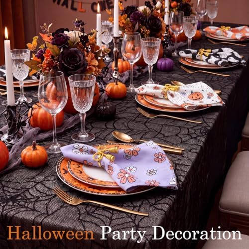 Mixweer 24 Pack Halloween Cloth Napkins Bulk, 15 x 15 Inch Square
