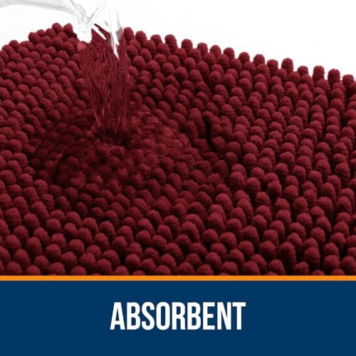 OLANLY Bathroom Rugs 32x20, Extra Soft Absorbent Chenille Bath Rugs