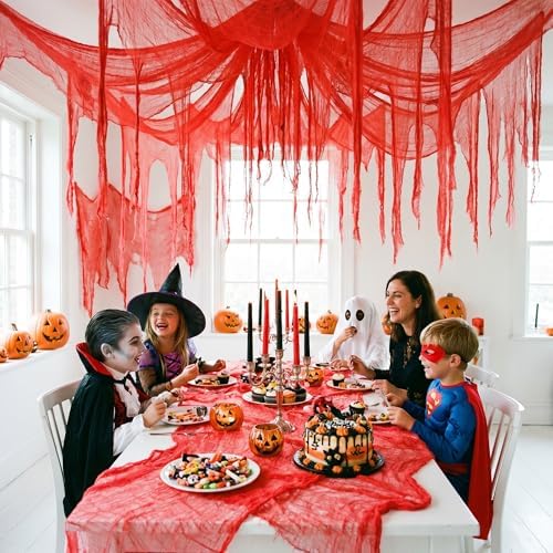RunNico 300"x39" Large Halloween Scary Gauze, Spooky Cloth Party Decoration