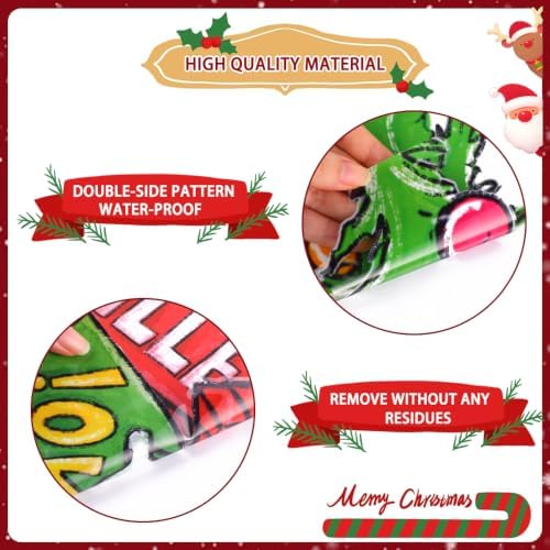 34.2"x17" Christmas Window Clings Curved Xmas Tree Arrow Yard Sign Decals