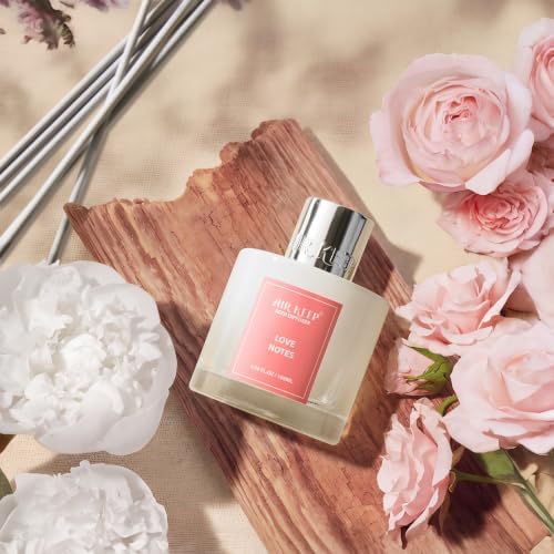 Airkeep Reed Diffuser Set,3.38 fl oz (100 ml) - Love Notes Oil Diffusers with 8 Reed Sticks, Home Fragrance Reed