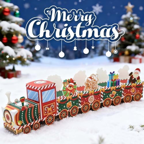 Lihome Diy Advent Calendar - Empty Advent Calendar to Fill Yourself, Christmas Advent Boxes Empty for Kids and Family (Christmas Train)
