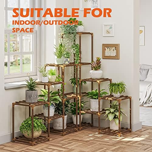 Bamworld Plant Stand Indoor Corner Plant Shelf Outdoor Flower Shelves Wooden Plant Stands Garden Wood Plant Holder Rack