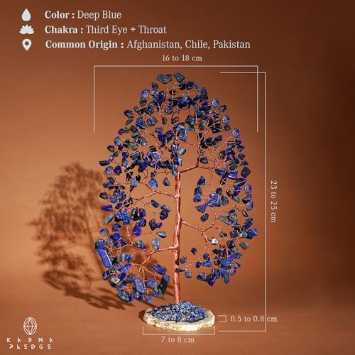 Crystal Tree of Life Birthday Gifts for Women, Men, Frineds, Handmade Lapis Lazuli Chakra Healing Tree for Home, Room