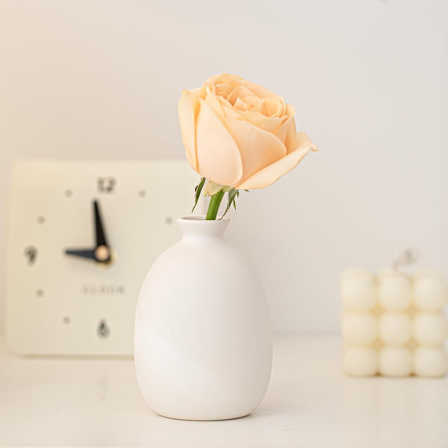 White Ceramic Vase / White-gh-12 / Set of 12