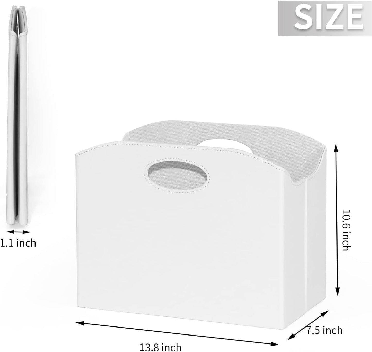 EZDeco Magazine Holder Foldable Magazine Rack Floor PU Leather File Holder Newspaper Book Storage Magazine Basket