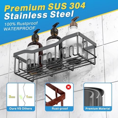 Shower Caddy 5 Pack,Adhesive Shower Organizer for Bathroom Storage&Home Decor&Kitchen,No Drilling,Large