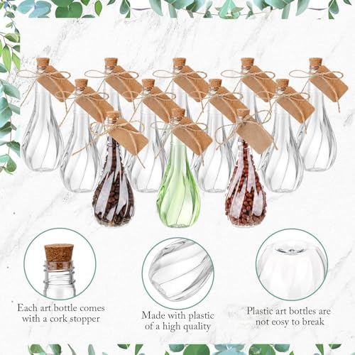 Lounsweer 60 Pack 5 oz Plastic Potion Bottles, Cork Stopper