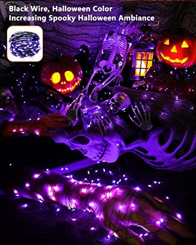 Brizled Solar Halloween Purple Fairy Lights, Outdoor Halloween String Light