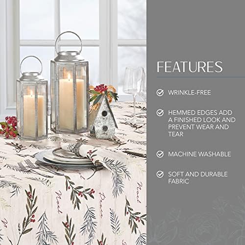 Threadmade Holiday Tree Trimmings Tablecloth, Multicolor - 52" W x 70" L