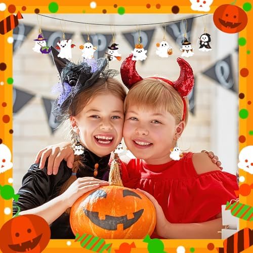 36Pcs Ghost Hanging Ornament Double Sided Halloween Tree Decoration