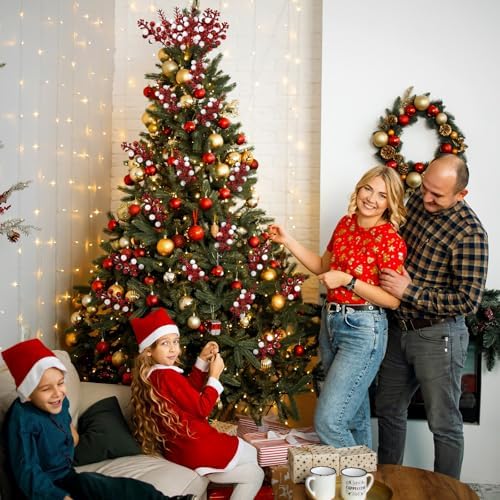 Thiccywoov 48 Pcs Christmas Picks and Sprays Tree Picks, 8 Inch