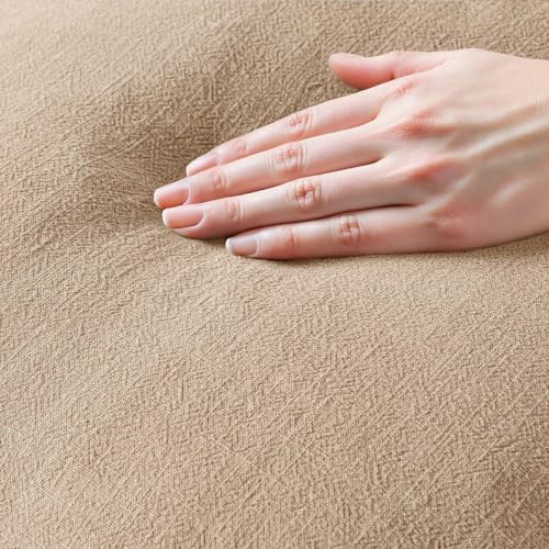 MIULEE Boho Linen Fringe Decorative Euro Throw Pillow Covers Camel 24x24