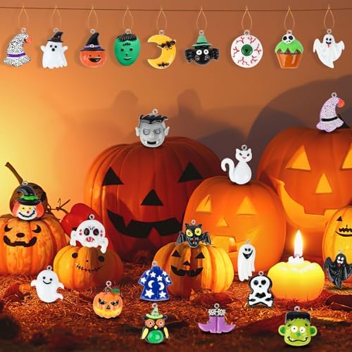 48Pcs Mini Halloween Hanging Ornaments for Tree, Holiday Home Decor