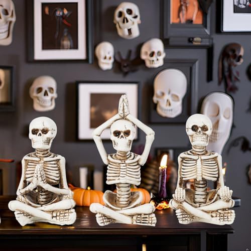 Newman House Studio Halloween Skeleton Decor - Yoga Skeleton Figurines