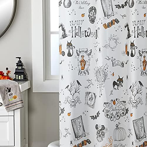 SKL Home Happy Halloween Shower Curtain & 12pc Hook Set, Multi