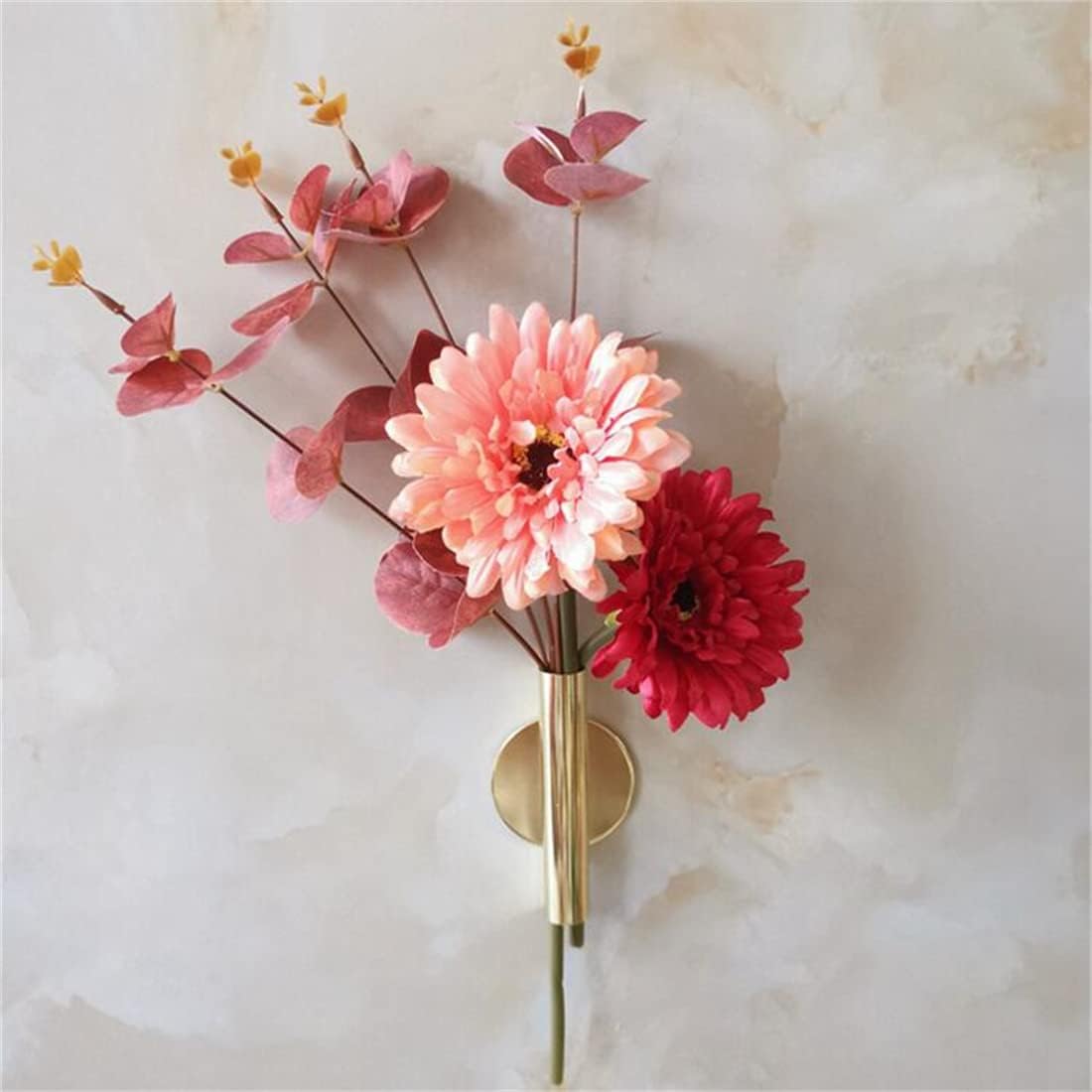 Faux Flowers / Round Gold / Set of 2