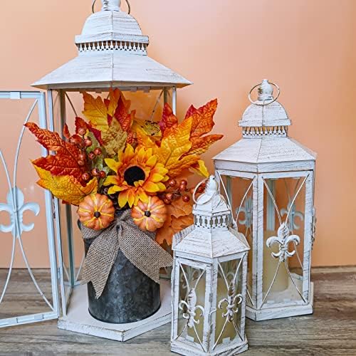 Winlyn 8 Pcs Assorted Artificial Maple Leaf Branches Faux Fall Picks and Sprays with Pumpkins Sunflower Heads Pine Cones Berries for Farmhouse Fall Thanksgiving Floral Arrangement Centerpiece Wreath