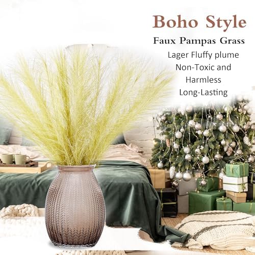 30PCS Golden Faux Pampas Grass 17" for Vase Filler Decor