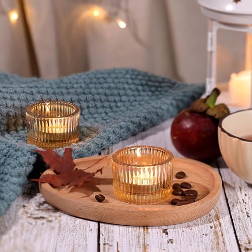 HAVITI 24 Pack Tealight Gold Candle Holders, Votive Tea Light Candle Holder