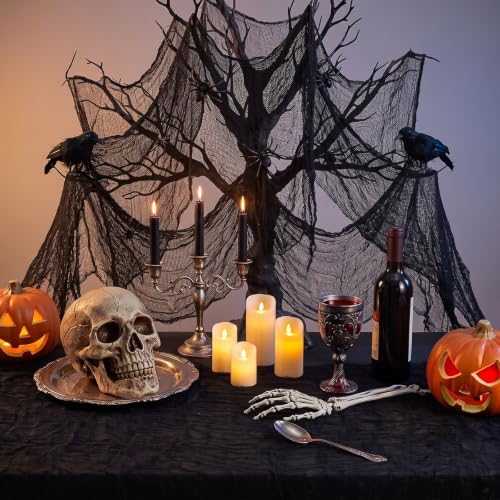 Halloween Creepy Cloth Giant (80 x 400 in.) Scary Gauze Cloth Spooky Halloween Decorations Party Supplies Decor Outdoor Yard Home Wall Haunted House Doorways Patio Garden Black