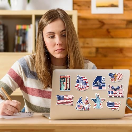 250 Anniversary USA Stickers - 100 Pcs 250th Year Patriotic America Merchandise Decals Bulk for Water Bottle Car Laptop Keyboard Phone American Gifts Favors for 4th of July Independence Day