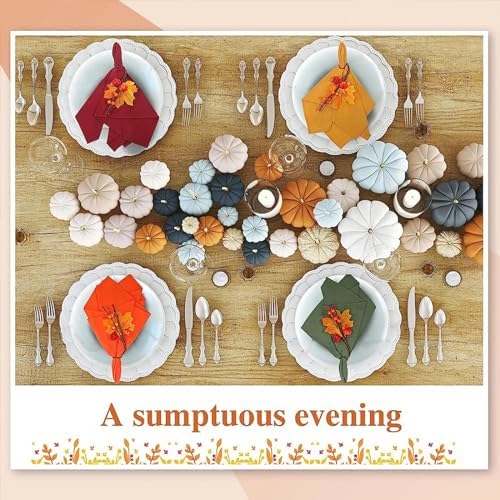 Generic 6 PCS Halloween Orange Pumpkin Maple Leaf Napkin Ring Autumn Maple Napkin Ring Buckles for Halloween Thanksgiving Party Dinner Table Decor