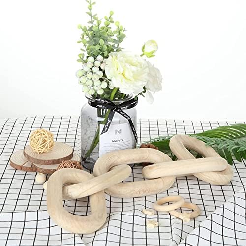 Wood Chain Link Decor and Beaded Garland Set / 5-link-wood