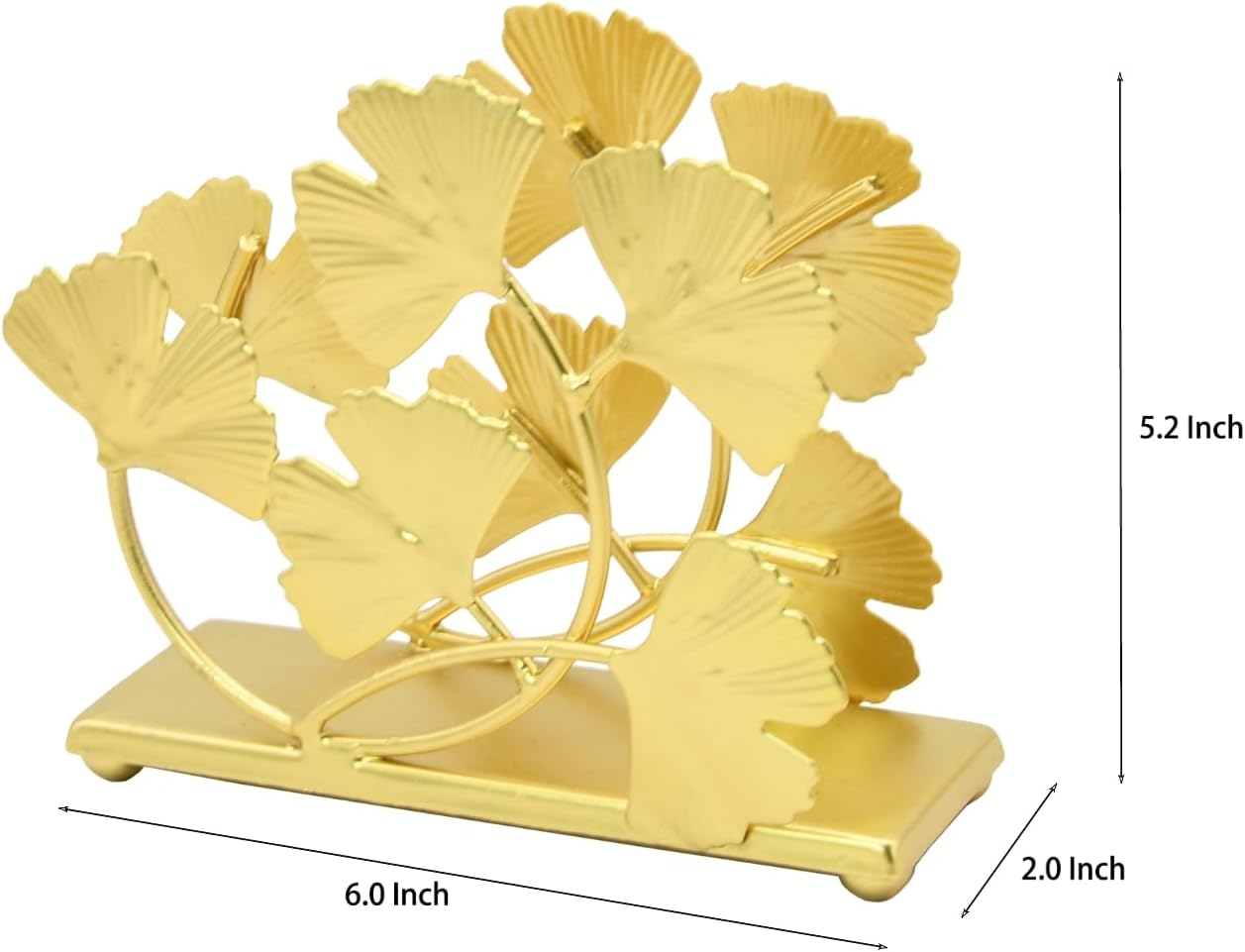 Elegant Ginkgo Leaf Napkin Holder / Gold