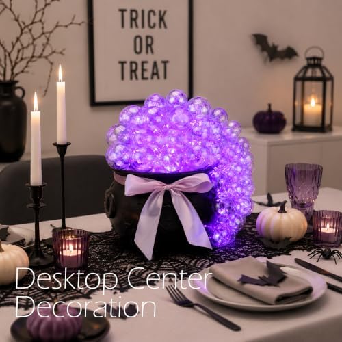 AYGXU Halloween Decorations Indoor,Black Witches Cauldron,Halloween Party Decorations,Plastic Cauldron Pot,Bubble Witch Cauldron DIY Set for Kitchen Table Decor