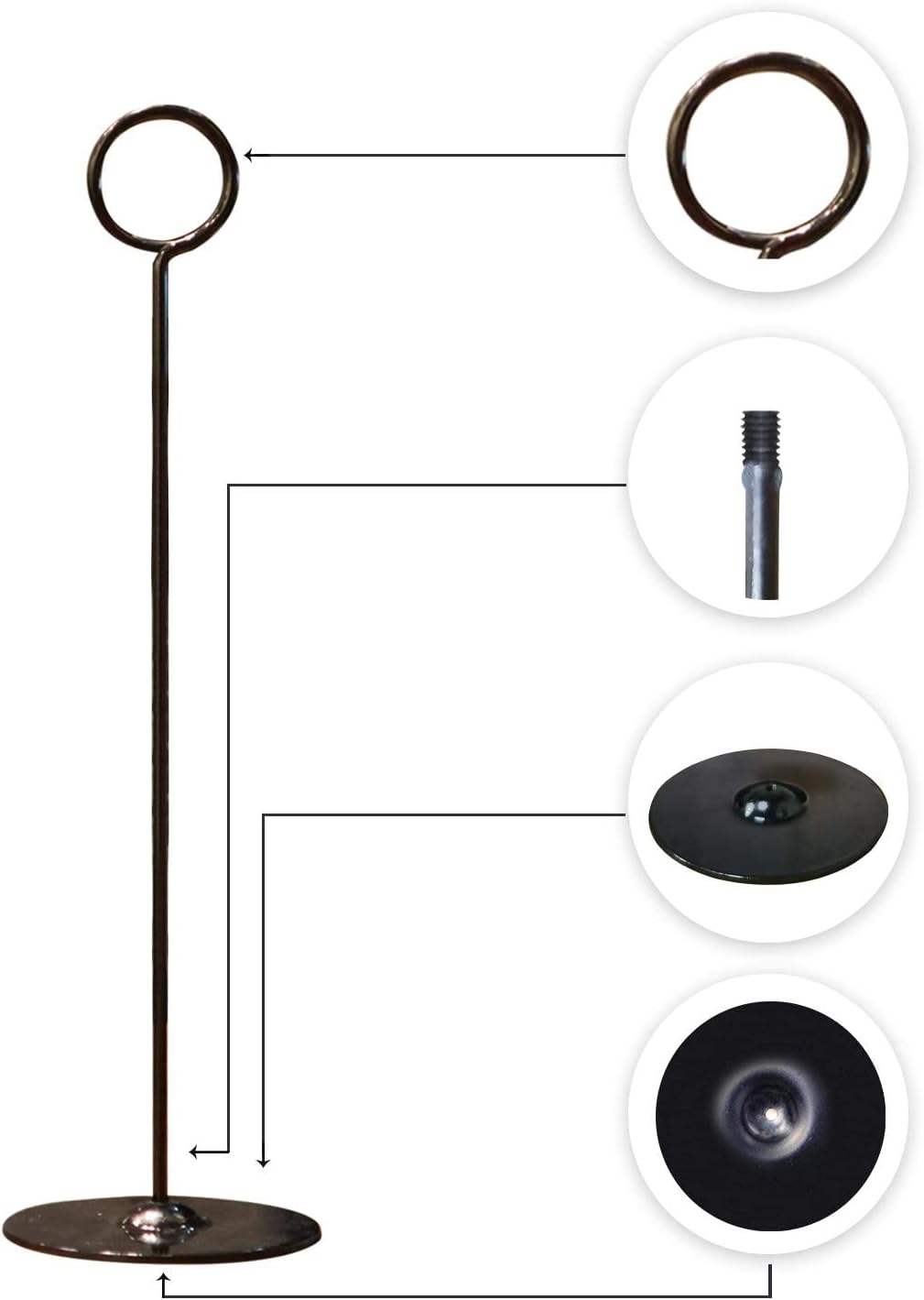 Urban Deco 16 Pieces Table Card Holder 8 inches Table Number Holders Place Steel Card Holders for Photos, Food Signs