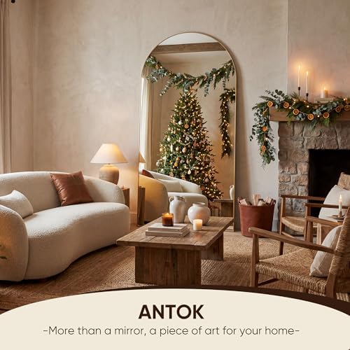 Antok 71" x32” Arched Full Length Mirror, Floor Mirror with Stand,Gold