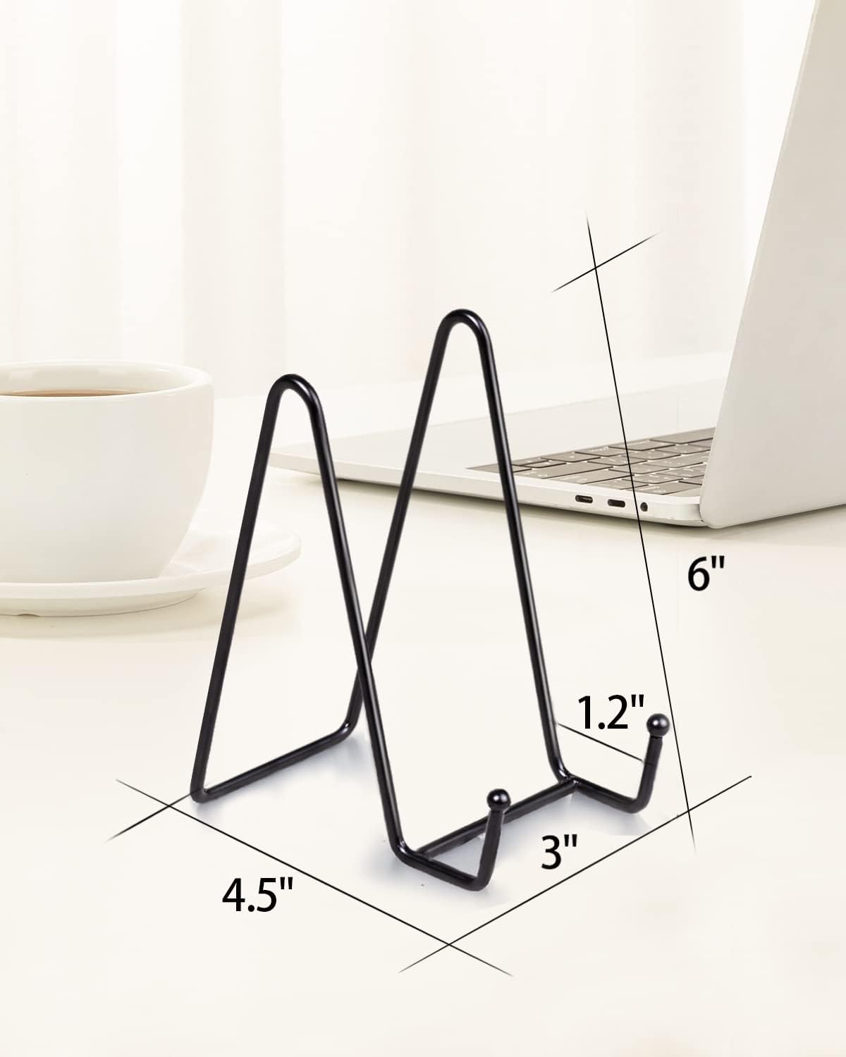 Metal Plate Holder Picture Stand / 6 / Black / 6 Inch / Set of 10