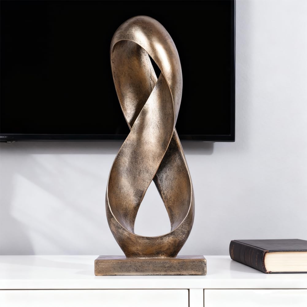 Large Knot Decor Statue Tall / Bronze / 14.6 Inch
