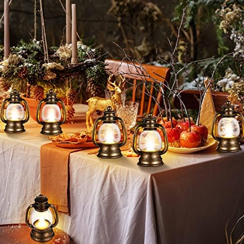Ferraycle 24 Pcs Mini Lanterns 4 Inch Retro Gold Lamp Table Centerpieces