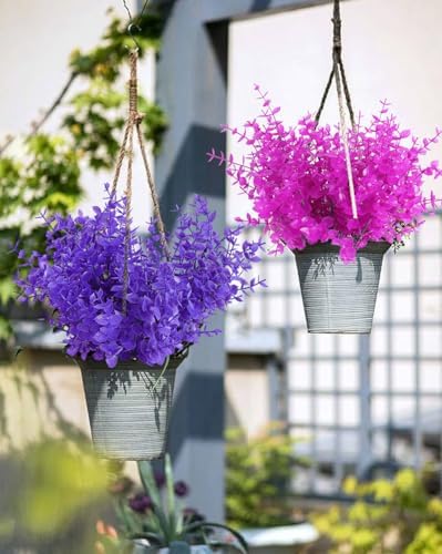 RECUTMS Artificial Plants Outdoor Artificial Ferns for Spring Outdoors 8Pcs