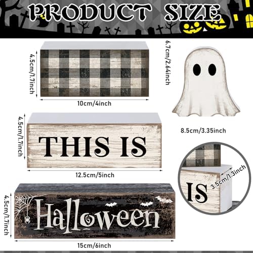 Lineshading 4 Pcs Halloween Table Decor For Home Ghost Tiered Tray Decor