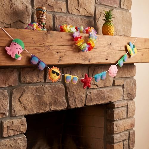 Frienda 8.2 ft Felt Summer Banner Garland 3D Sunglass Sun Starfish Seashell