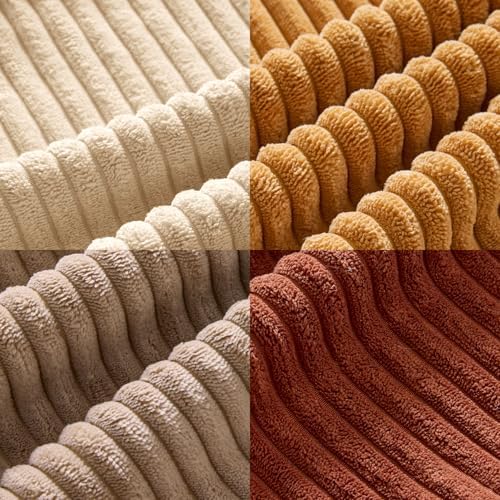 MIULEE Fall Corduroy Decorative Throw Pillow Covers Terracotta 18x18