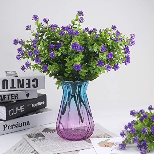 RECUTMS Artificial Flowers Outdoor Plastic Faux Flowers for Outdoor Planter