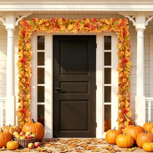 6 FT Fall Garland for Mantle, Fall Decorations for Home