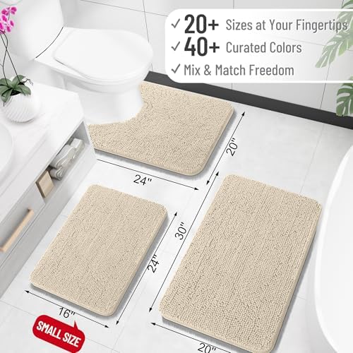 OLANLY Large Bathroom Rugs 40x32, Extra Soft Absorbent Chenille Bath Rugs