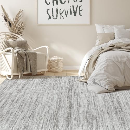 Nakagishi 9x12 Area Rugs Living Room: Washable Large Vintage Rug Neutral Non-Slip Soft Stain Resistant Indoor Carpet