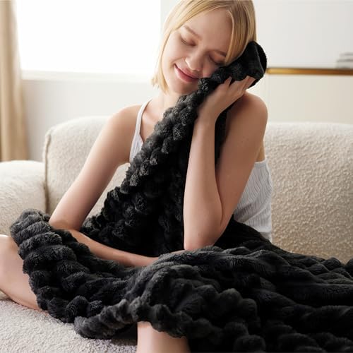 Bedsure Soft Black Throw Blanket for Couch Decor Gifts 50"x70"