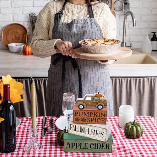 Lineshading 4 Pcs Fall Table Decoration for Home Fall Truck Decor