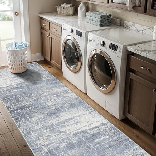 Hallway 2x10 Washable Runner Rug: Abstract Kitchen Stove Rugs Low-Pile Stain Resistant Entryway Area Rug Cozy Bedroom