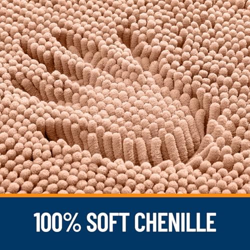 OLANLY Bathroom Runner Rugs 47x17, Extra Soft Absorbent Chenille Bath Rugs